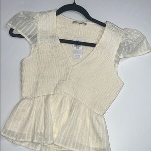 American Eagle Outfitters Cream Blouse